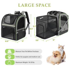 Worfty expandable cat carrier showing extended interior space