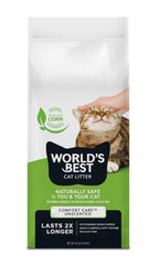 World's Best Cat Litter Comfort Care unscented 32lb bag showing low-dust formula