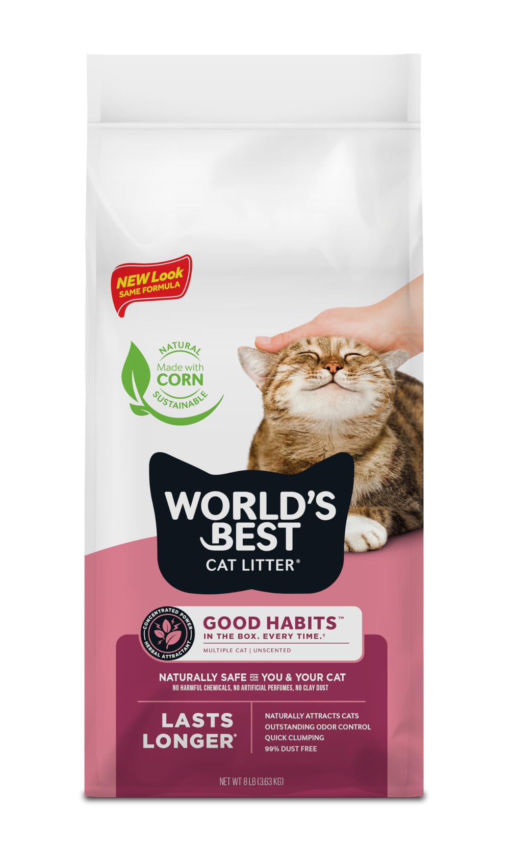Worlds Best Cat Litter Good Habits attract litter bag plant based attractant invites cat to box