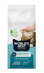 World's Best Cat Litter Poop Fighter packaging highlights odor defense benefits