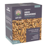 Worm Nerd WN60 dried mealworms in a bowl for birds and poultry.