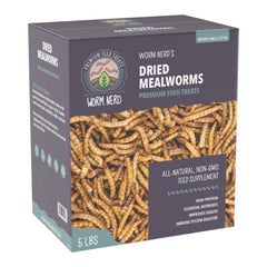 Worm Nerd WN60 dried mealworms in a bowl for birds and poultry.