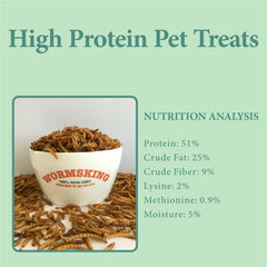 WORMSKING 3lb dried mealworms bag sealed preserves freshness for long-term storage.