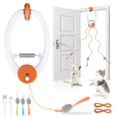Wortade interactive cat toy bird feather wand in action for indoor play