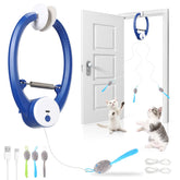 Wortade interactive cat toy on a door frame entices indoor cats with lively wiggle.
