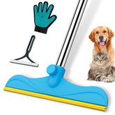 WOSWOK 60in adjustable carpet rake extended for high-area pet hair removal.
