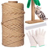 Wowangce natural jute sisal rope on a spool for easy replacement on cat posts.