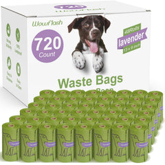 Wowflash lavender scented poop bags on a roll for clean, odor-controlled pickups.