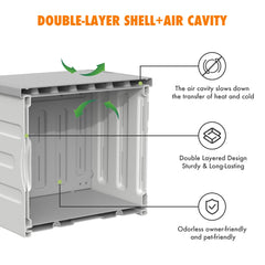 WOWOTOZN insulated shelter interior with cozy cushion for year-round comfort.