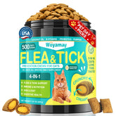 Woyamay 4-in-1 flea and tick chews jar for daily cat protection