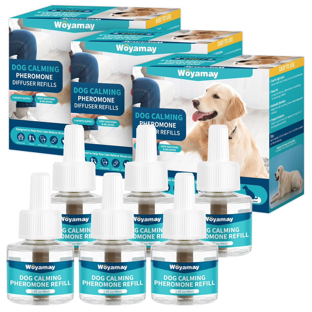 Woyamay dog calming diffuser refills six-pack packaging for long-term use.