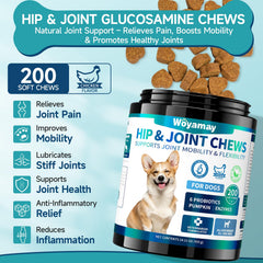 Woyamay glucosamine dog chews closeup showing tasty texture for joint care.