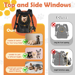 WOYYHO dog carrier with side window promoting ventilation during trips.