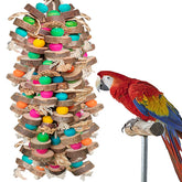 WQY GroceryShop large parrot toy blocks, colorful wood for enrichment in the cage.