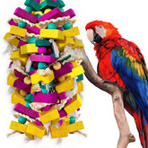 WQY GroceryShop large bird toy with bamboo support for safe chewing and play.
