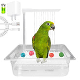 WQY GroceryShop parrot bath indoor automatic shower, compact tub for medium birds.