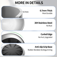 WROSWT SUS304 stainless steel bowl offers rust resistance and safe meals.