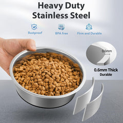 WROSWT bowls made of food-grade BPA-free stainless steel for safe meals.