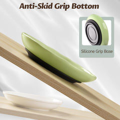 WROSWT wide shallow ceramic bowl reduces whisker fatigue while eating.