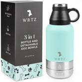 WRTZ portable dog water bottle teal 32oz for on-the-go hydration.