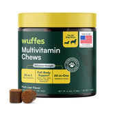 Wuffes 23-in-1 soft chews for daily skin and coat support.