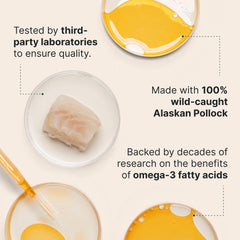 Dosing scoop demonstrates simple daily use of Wuffes Omega-3.