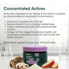 Wuffes colostrum skin gut support chews aiding barrier health.