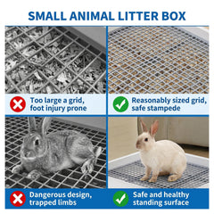 WUWEOT litter box perforated grate keeps paws dry and waste contained