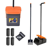 WuzoClean Pooper Scooper with 46-inch handle for easy, bend-free yard cleanup