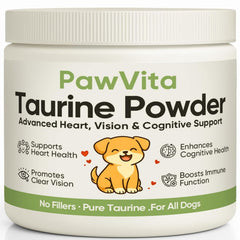 WXDOAU PawVita Taurine Powder tub front; pure formula for dogs.