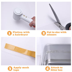 WYLUNBI transparent litter box shield protects floors while remaining visible