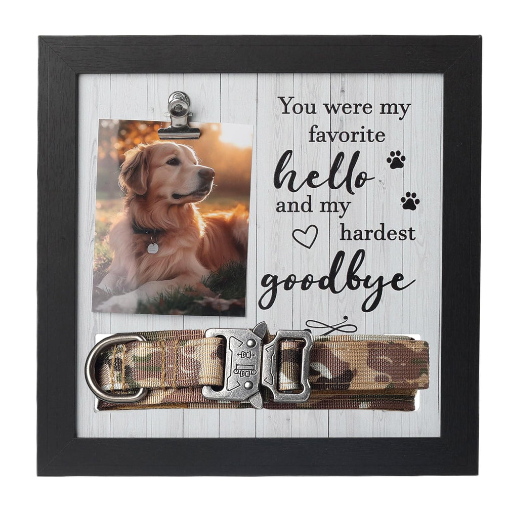 X-partner pet memorial frame with collar slot keeps your pet's collar and photo together for a lasting memory.