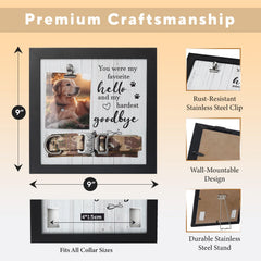 X-partner dual-function display securely holds a collar while showcasing a favorite photo.