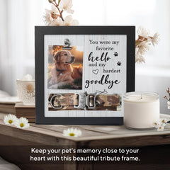 X-partner frame features engraved message reminding of a heartfelt goodbye.
