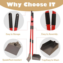 X-TECOKIT Pooper Scooper with adjustable handle for comfortable use.