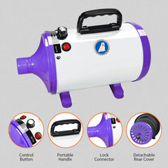 Xapigo Dog Dryer extendable hose enables greater reach.