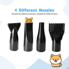 Xapigo Dog Dryer with four nozzles targets every coat area.