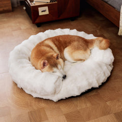 Xavaro round plush dog bed nest with anxiety relief