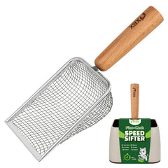 XBX cat litter scoop with metal mesh for quick clump separation