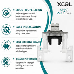 XCEL blade drive lever assembly, rear view, showcasing durable construction.