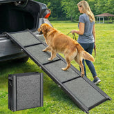 XCETSDR dog ramp unfolded in car for easy loading