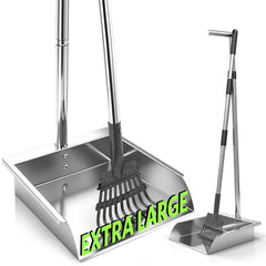 XDMURYM pooper scooper with long handle for easy upright cleanup on lawns.