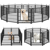 XDPET dog playpen folds for easy setup and transport.