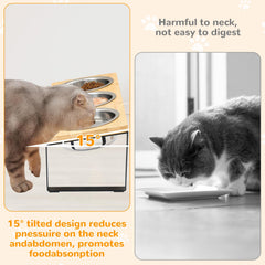 XDRKJDH stainless steel cat bowls set for durability
