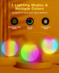 Xeuch Light Up Dog Ball with two light modes for engaging play.