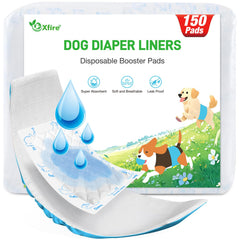 Xfire dog diaper liner with boosted absorbency for leak protection.
