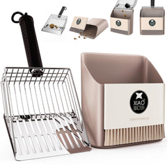XIAOXINGYUN cat litter scooper with holder kit, durable metal scoop for everyday use