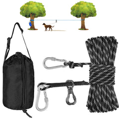 XiaZ dog camping leash 50ft cable enables spacious outdoor exploration.