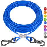 XiaZ dog tie-out cable 20 ft blue provides safe space for dogs outdoors.