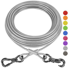 XiaZ dog tie out cable with 40ft reach offers versatile outdoor tether.